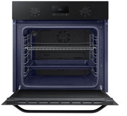 black single oven open