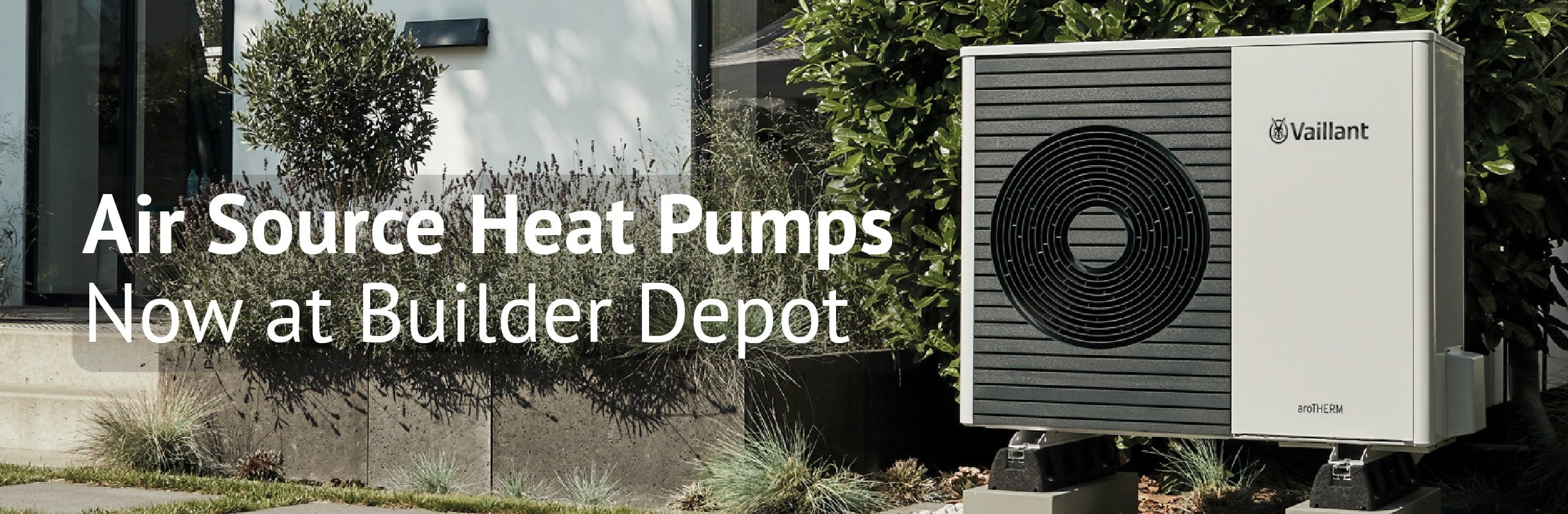 Air source heat pump outside a home